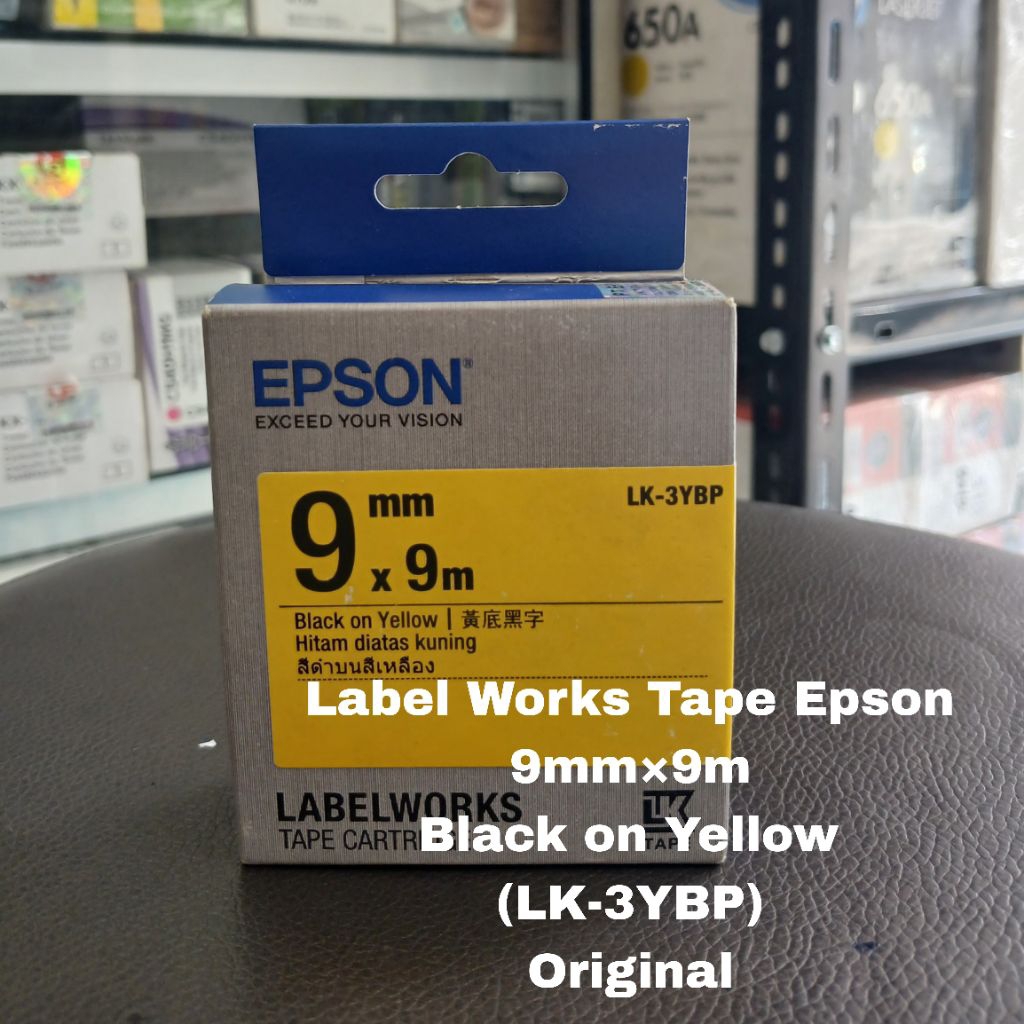 

LabelWorks Tape Catridge Epson 9mm Black on Yellow Original