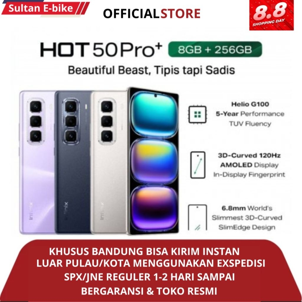 Infinix Hot 50 pro+ Layar Curved Lengkung bergaransi 1 tahun