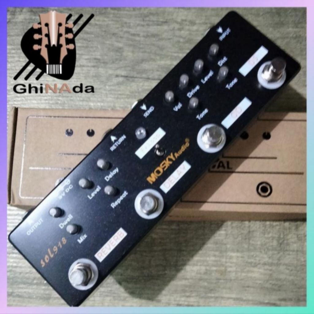 MOSKY SOL918 Guitar Efek Pedal Multi in One Distorsi Overdrive FX Loop