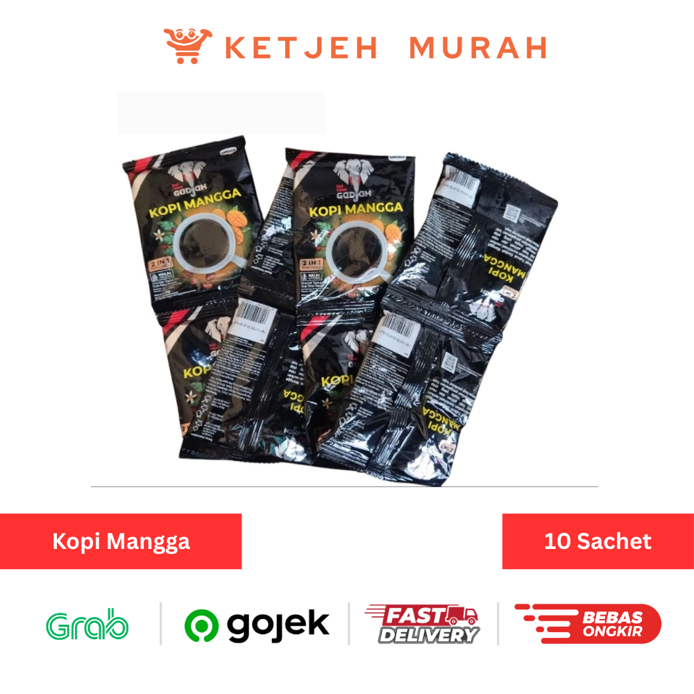 

Kopi Gadjah Kopi Gula Rasa Mangga 1 Renteng isi 10 Sachet