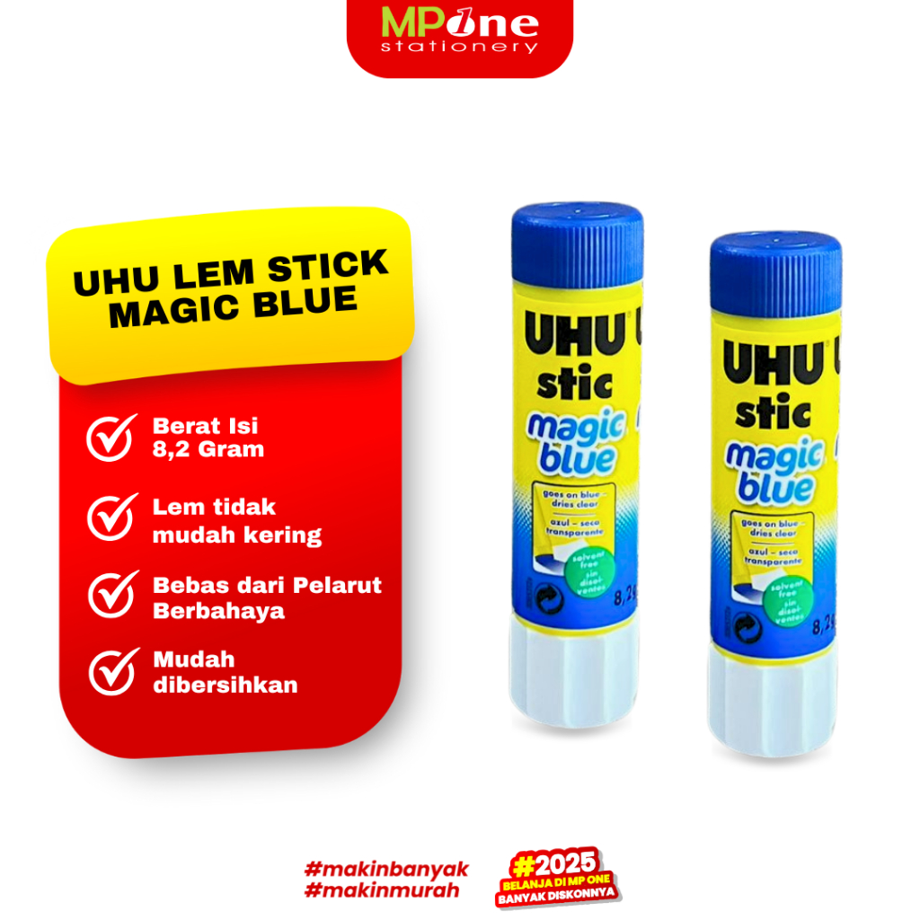 

UHU Lem Stick Magic Blue 8,2 Gram / Lem Kertas Magic/ Lem Perekat Serbaguna UHU
