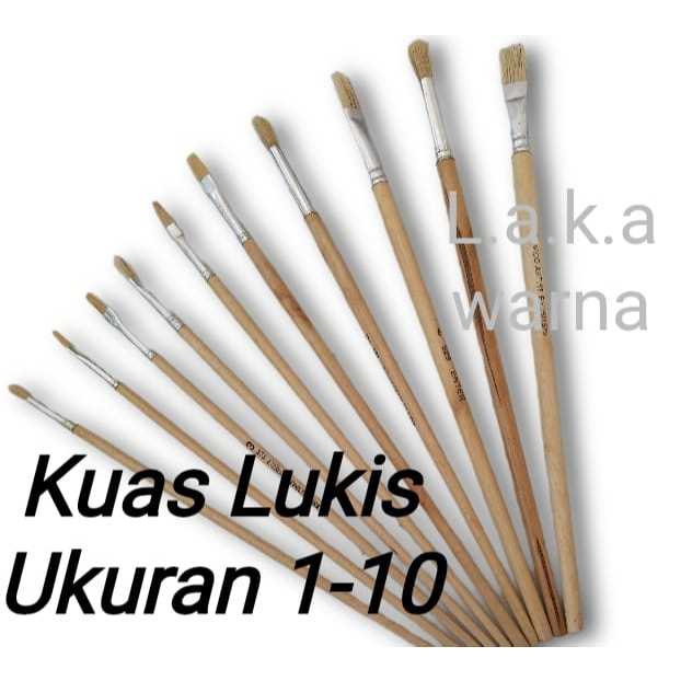 

Kuas Lukis Cat minyak Ukuran 1-10 Gagang Kayu