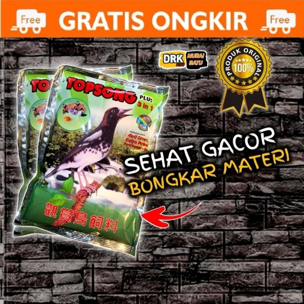 TOPSONG RUMPUT LAUT 3IN 1 TOPSONG SEAWEED TOP SONG PAKAN BURUNG KACER