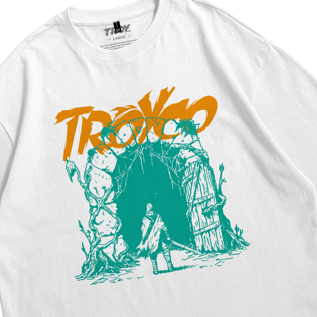 Troy Company Oversize Tshirt White Ingressum - Kaos Oversize Putih Lengan Pendek OVD 3219