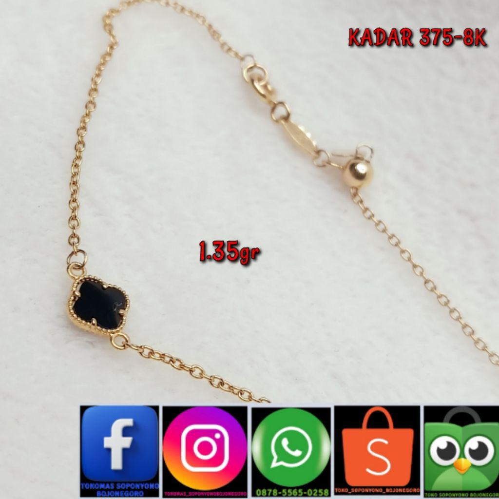 GELANG SERUT BUNGA HITAM KADAR 375-8K