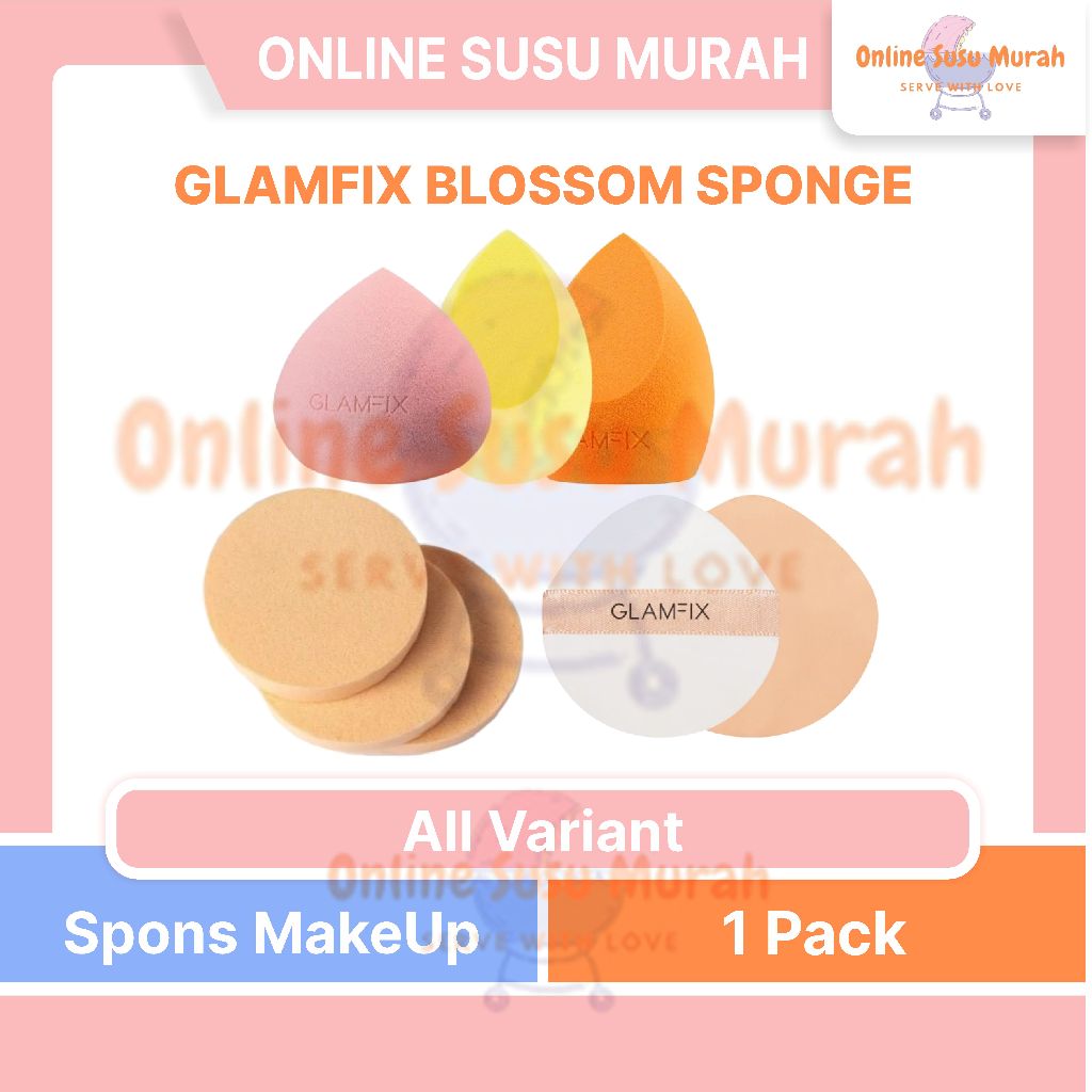 GLAMFIX BLOSSOM BEAUTY SPONGE ORANGE PEACH LEMON PRESSED POWDER PUFF SPONS SPON MAKE UP MAKEUP PRLA