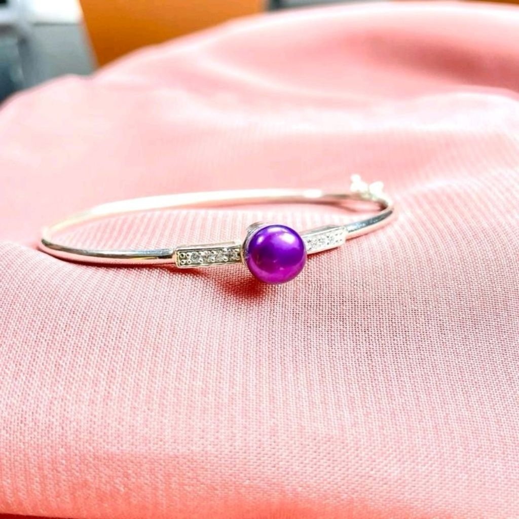 Gelang Bangle Perak 925 Mutiara Lombok Asli