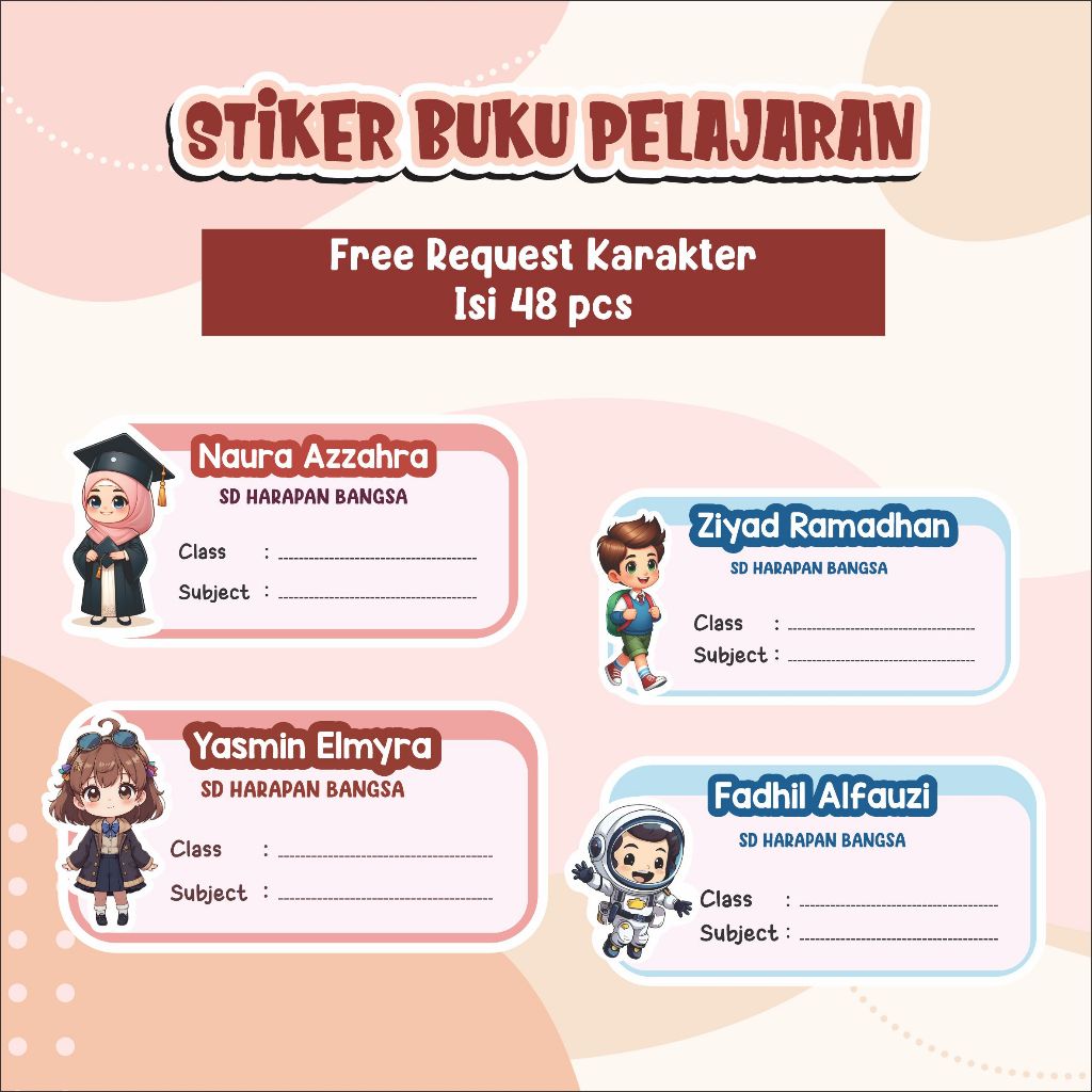 

SLN 008 STIKER LABEL NAMA BUKU MATA PELAJARAN SEKOLAH CUSTOM CHARACTER