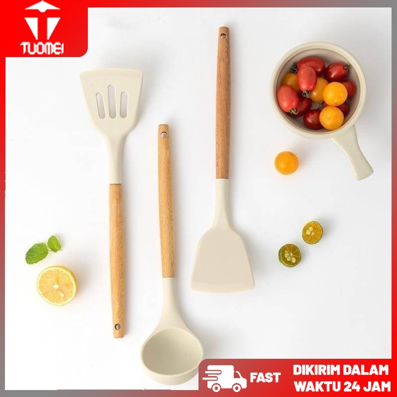 3pcs Alat Masak Silicone Cooking Utensil/spatula Silikon Tahan Panas/alat Masak Silikon/spatula Set 