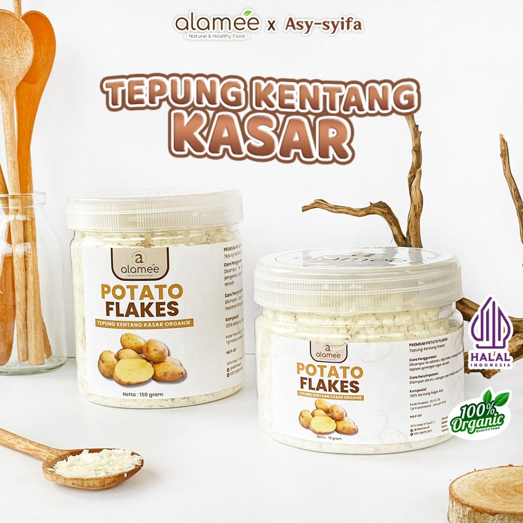 

ALAMEE Tepung Kentang Serpih Potato Flakes Premium Tepung Kentang Kasar PREMIUM 150gr