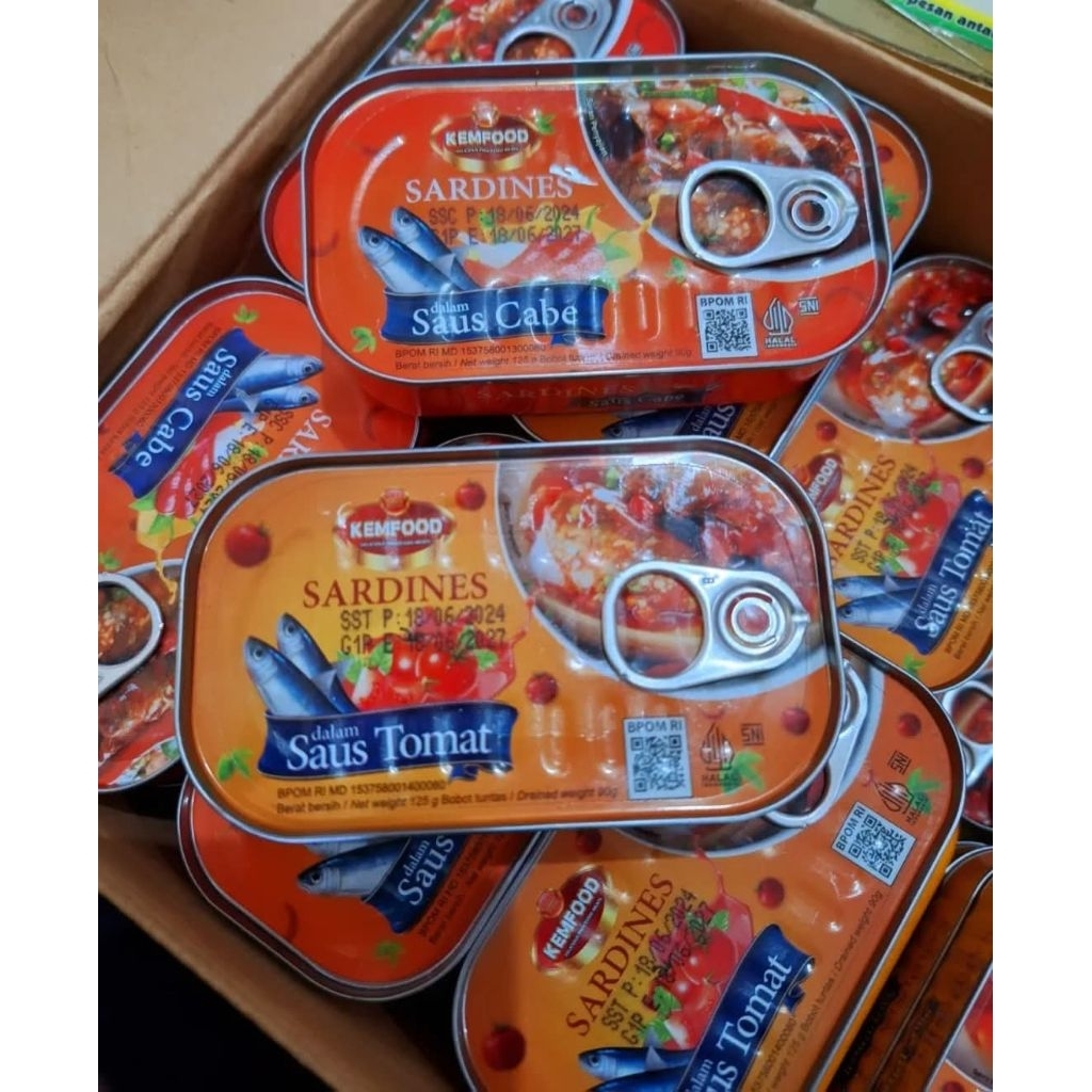 

Kemfood Sarden 125g – Saus Tomat / Saus Cabe – Ikan Kaleng Siap Saji
