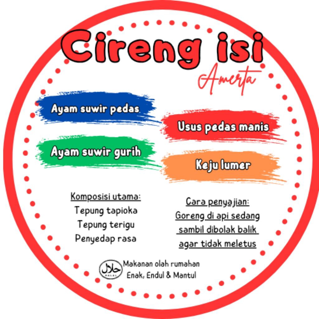 

Cireng SERIBUAN Isi Ayam/Usus/Keju Cireng Amerta