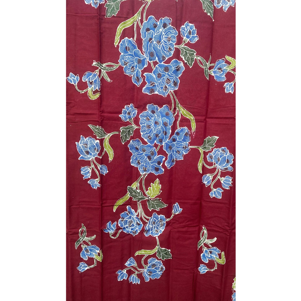 Kain Batik Encim Kombinasi Tulis Warna Maroon Bahan Katun Premium