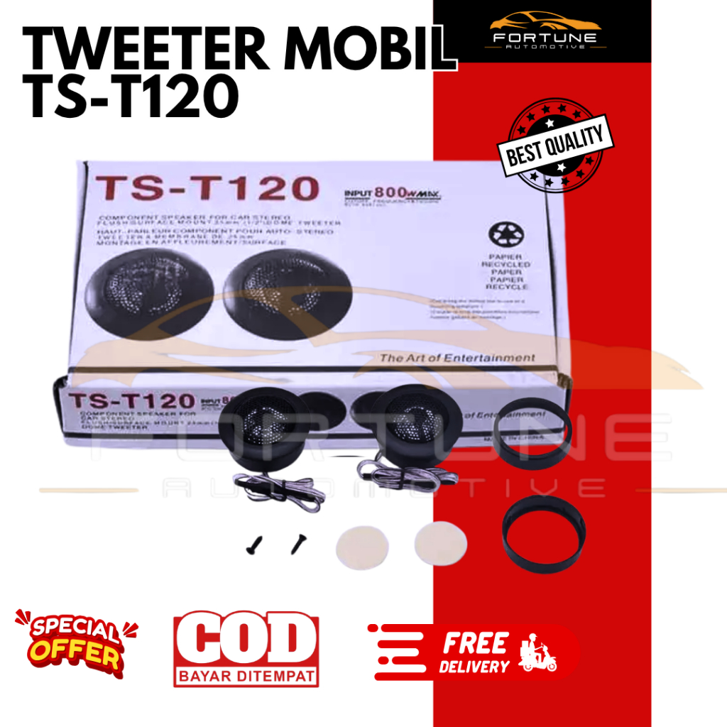 Tweeter Pioneer TS-T120 | Speaker Mobil Mini Dome Tweeter 25mm | Power 200W Suara Jernih Bass Clear