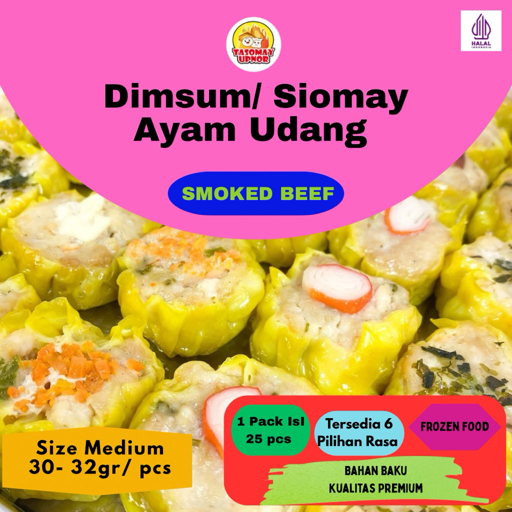 

Dimsum Ayam Udang Smooked Beef Isi 25pcs Halal Premium Free Chili Oil
