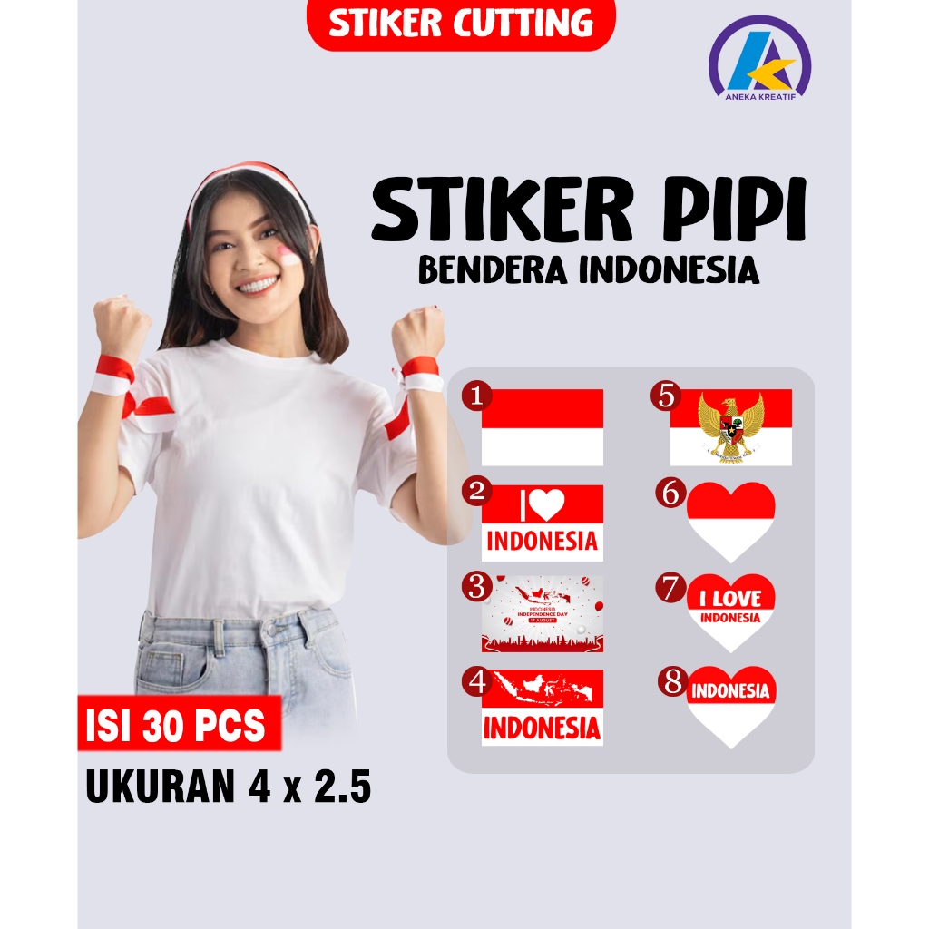 

STIKER PIPI BENDERA MERAH PUTIH – ISI 30 PCS | STIKER WAJAH 17 AGUSTUS | STIKER CUTTING MERAH PUTIH