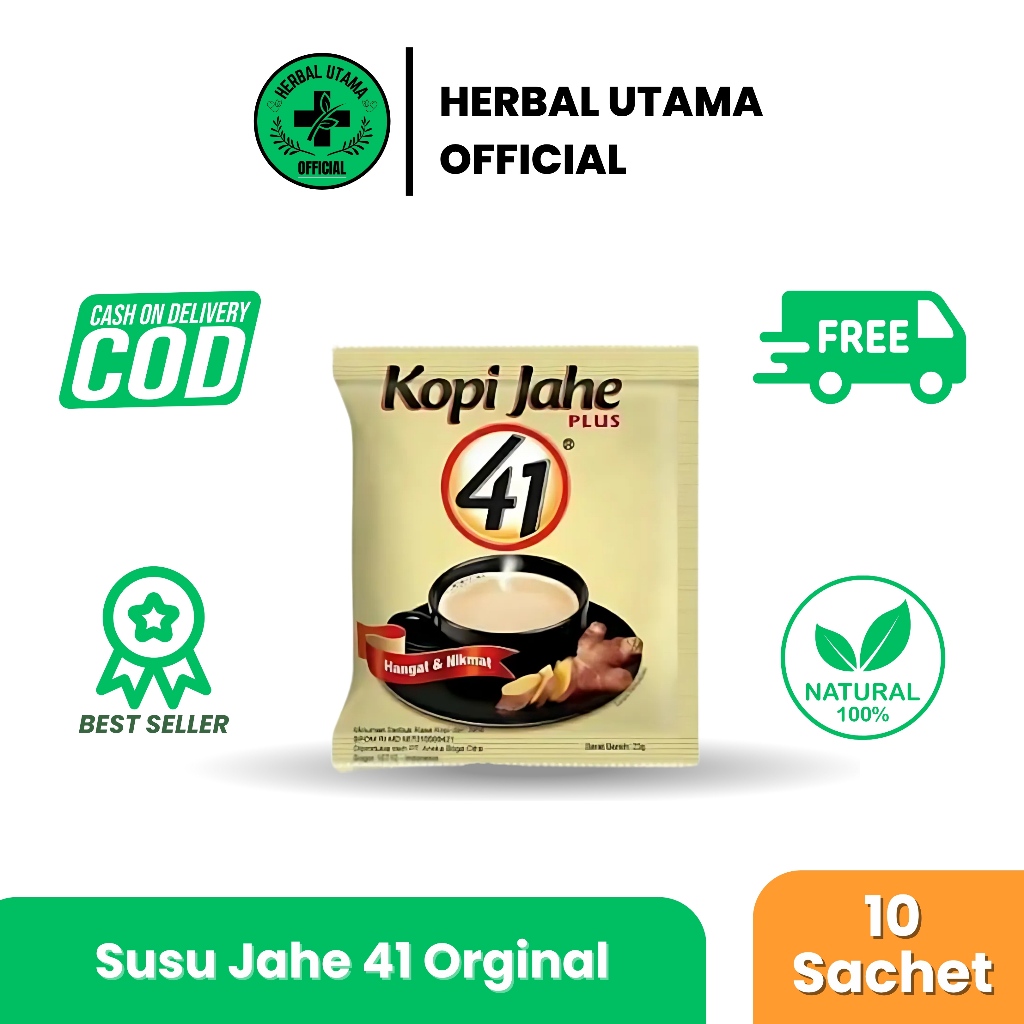 

Kopi Jahe 41 - Jahe Merah (1 Renceng Isi 10 Sachet)