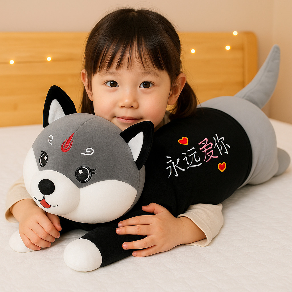 Bantal Guling Anjing Laying Dog 50cm – Bantal Plush Lucu & Lembut SNI | Berkah Boneka