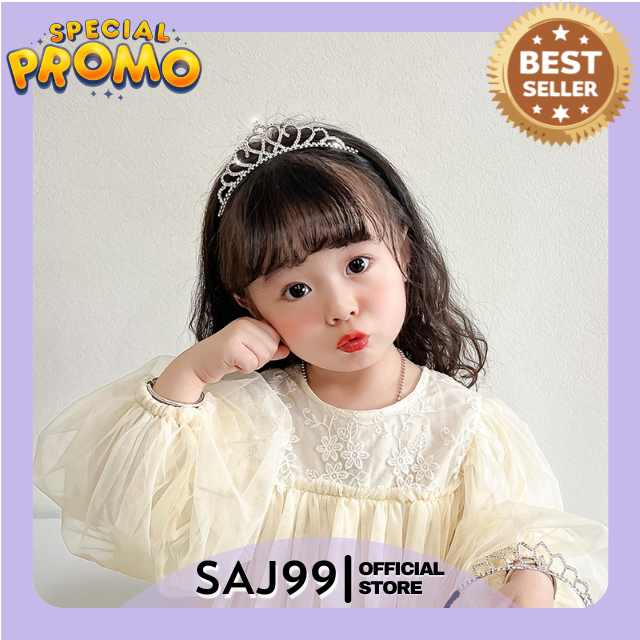 SAJ - Bando Mahkota Wanita Korea Fashion / Bando Anak / Bando Princess / Bandana Mahkota