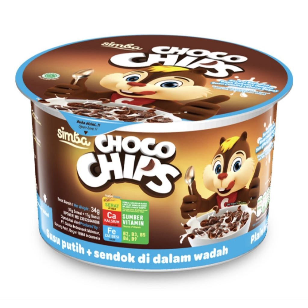 

Simba Choco Chips Sereal Cup Susu Putih