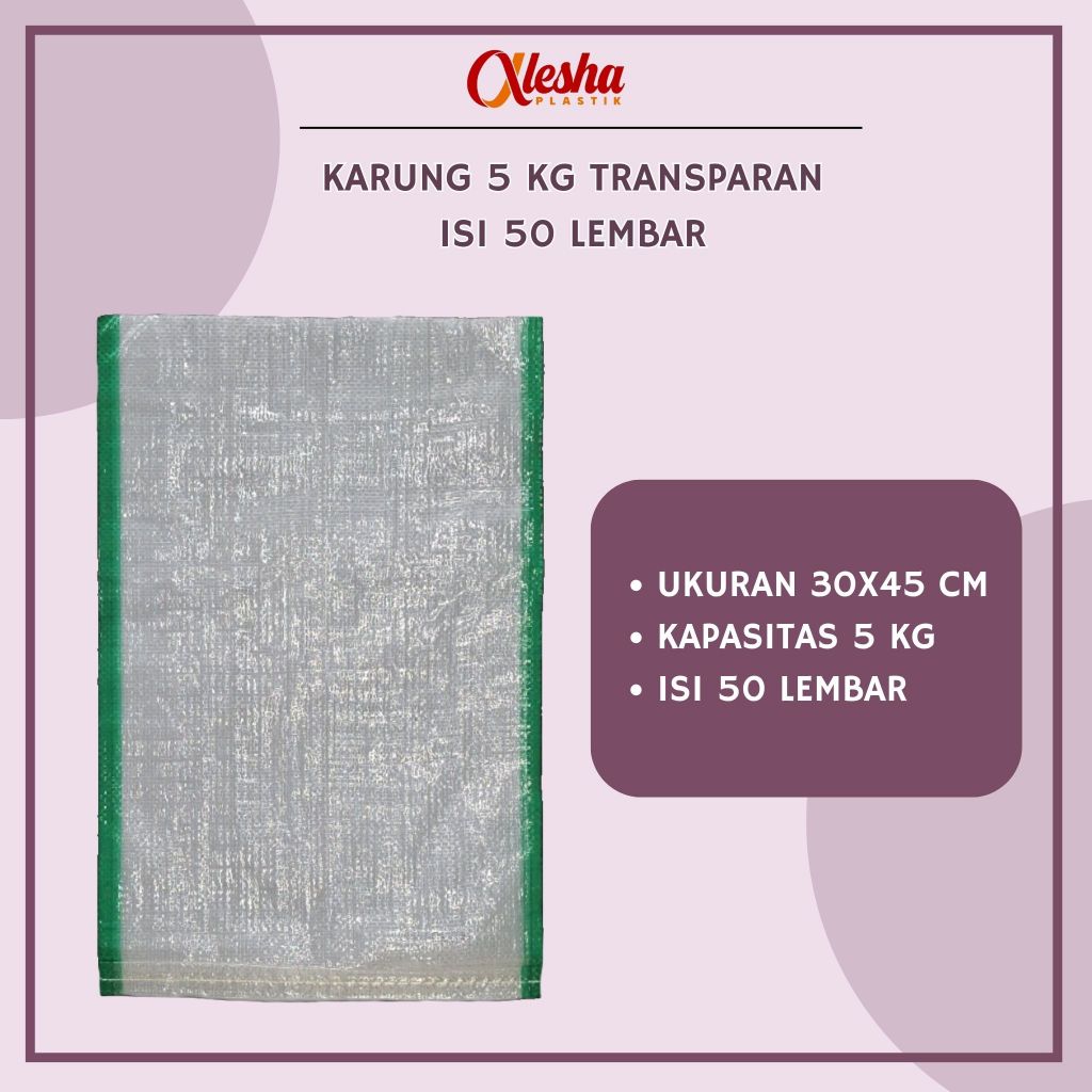 Karung Beras 5 kg Transparan /per 50 lembar