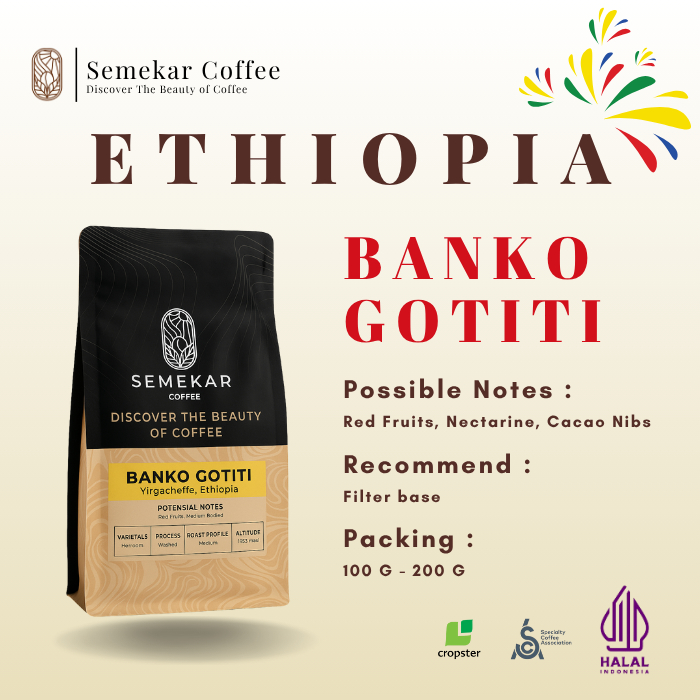 

Semekar Coffee - Kopi Arabica Banko Gotiti Ethiopia Roasted Beans