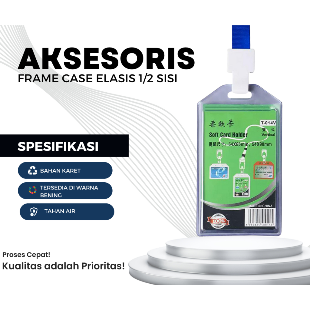 

Frame Casing ID Card Holder with Elastic - Portrait 1 Slot/2 Slot Card Case - Stationary