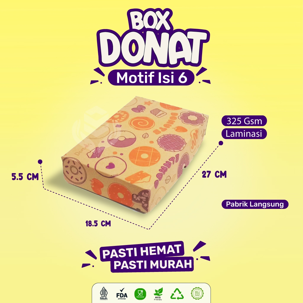 

Kardus Donat Box Donat Isi 6 Dus 27x18 Kotak Donat (B24K41-Laminasi)