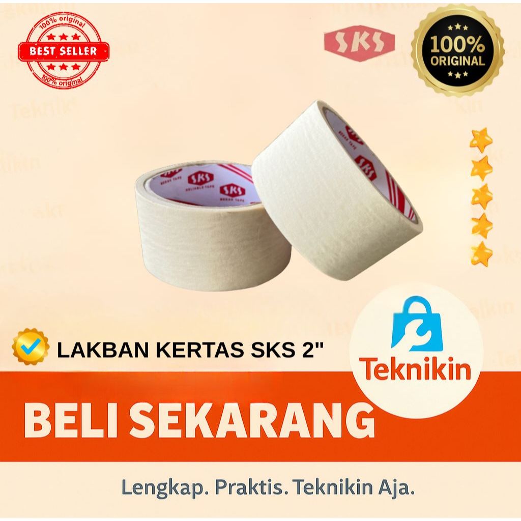 

Lem kertas SKS 2"/Masking Tape/Isolasi/Solatip Kertas