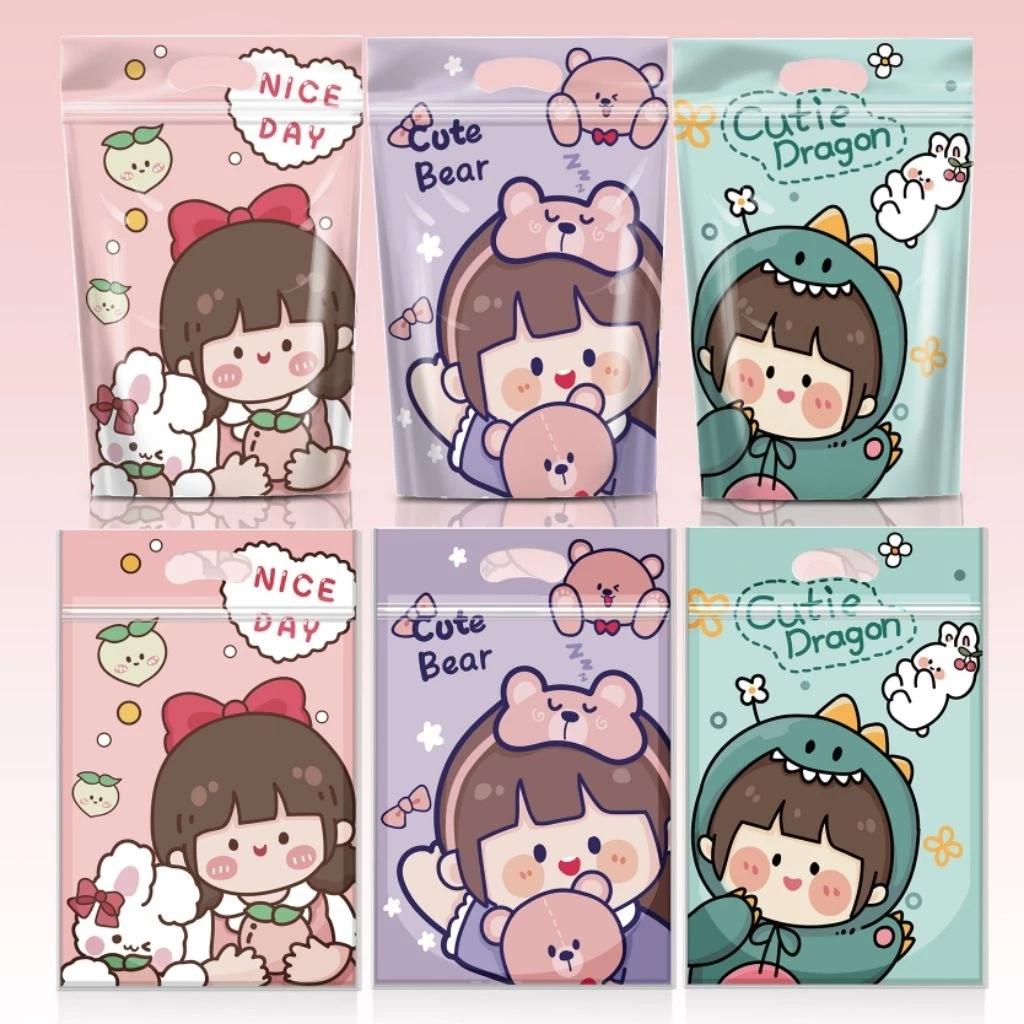 

ZIPPER BAG HADIAH | GODDIE BAG COOKIES PERMEN JELLY LUCU | ZIPLOCK BAG LUCU 2025 Motif Kawaii ukuran 15x23