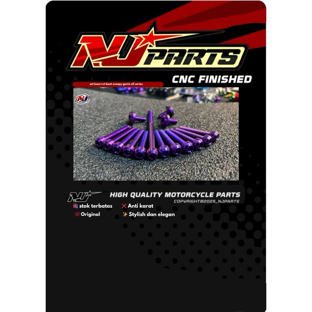 Set cvt beat scoopy genio allseries probolt titanium cvt honda beat scoopy allseries baut cvt beat t