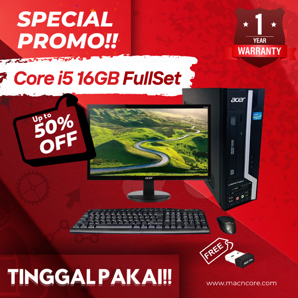 CORE I5 | RAM 16GB | PC FULLSET | PC KANTOR | KOMPUTER KANTOR | KOMPUTER MURAH