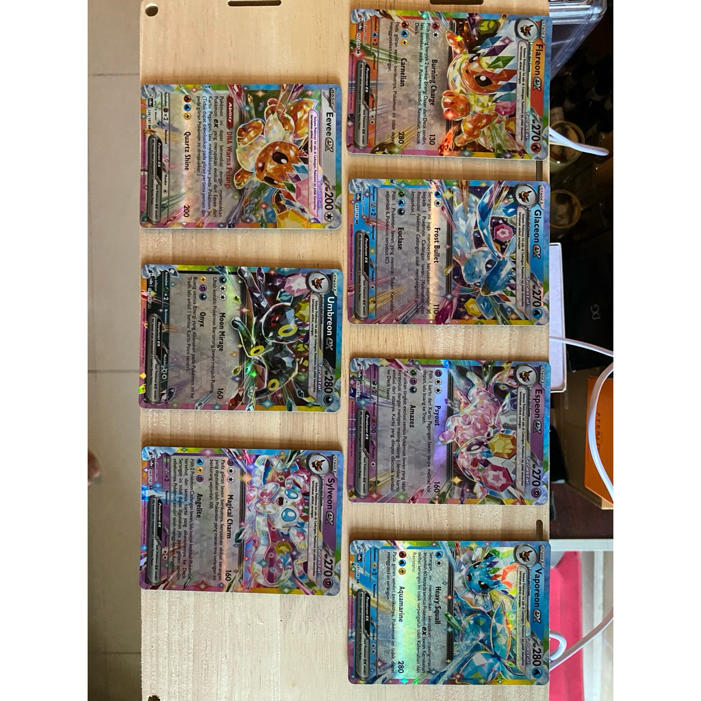 Eevolution 7 set kartu sv8a ex RR Flareon Glaceon Espeon Vaporeon Eevee Umbreon Sylveon