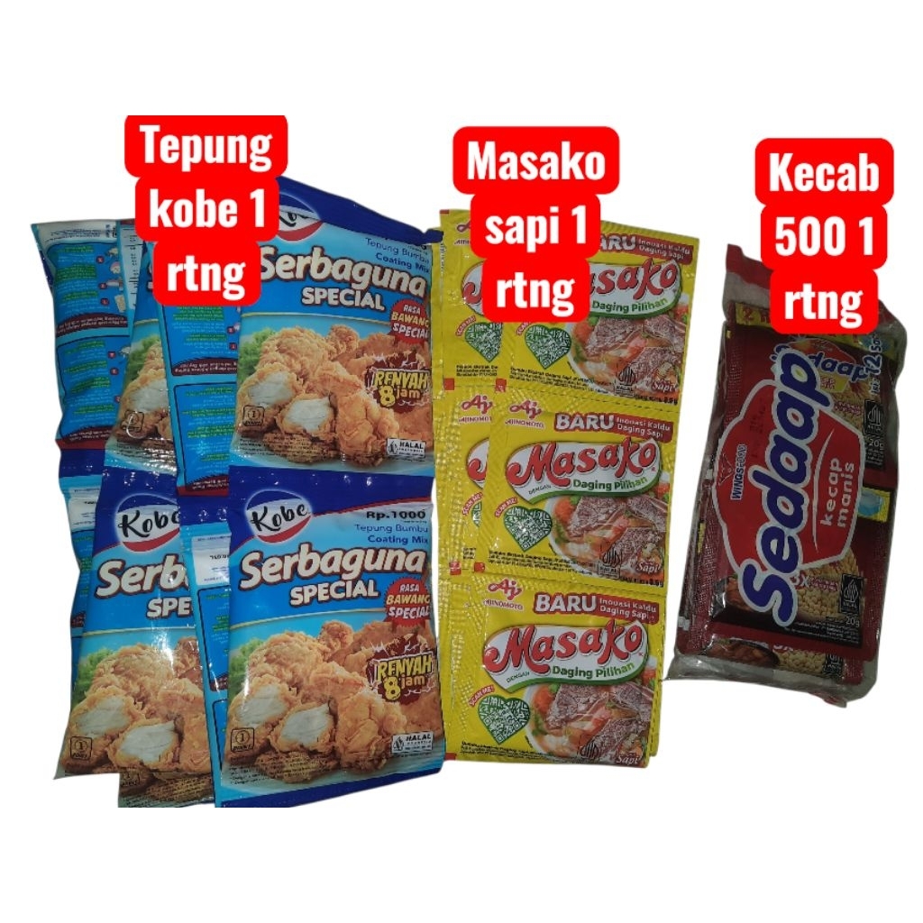 

❤️ ZAHRAZA 642❤️ PROMO PAKET MASAK BUMBU DAPUR LENGKAP 1 RTNG TEPUNG KOBE, 1 RTNG MASAKO, 1 RTNG KECB SEDAB