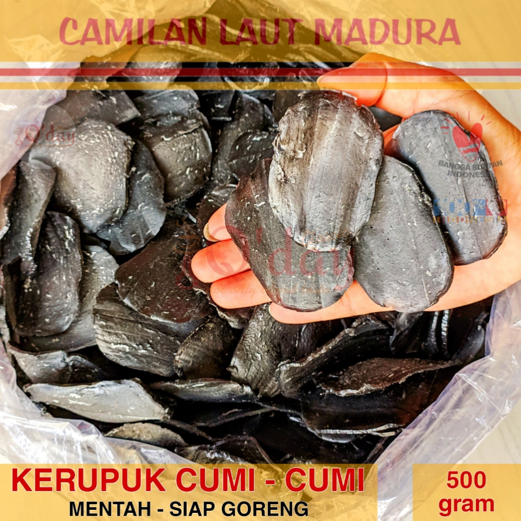 

Kerupuk Cumi Mentah Siap Goreng Camilan Laut Madura Oleh-oleh khas - 500gr