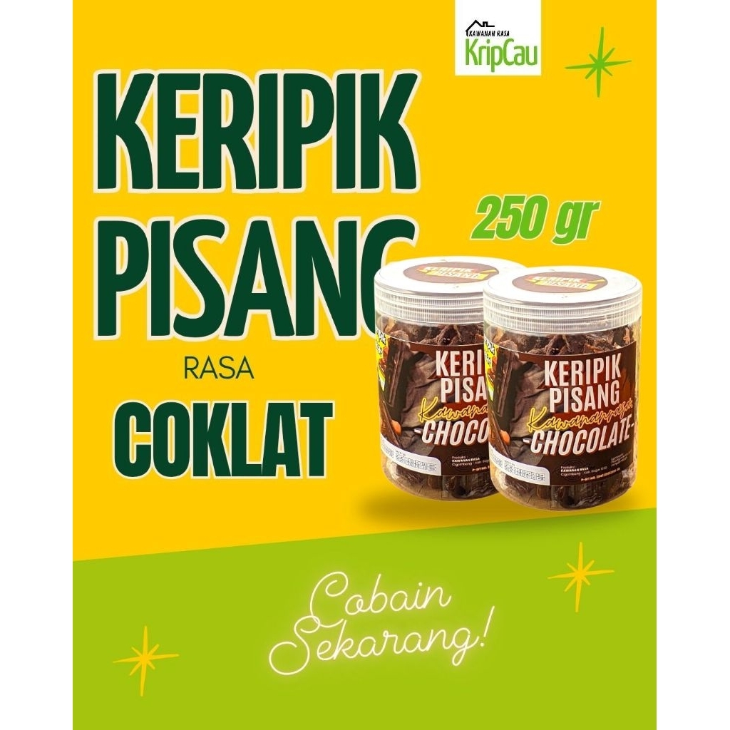 

KERIPIK PISANG COKLAT CHOCO CHIPS 250GR (Kemasan Toples)