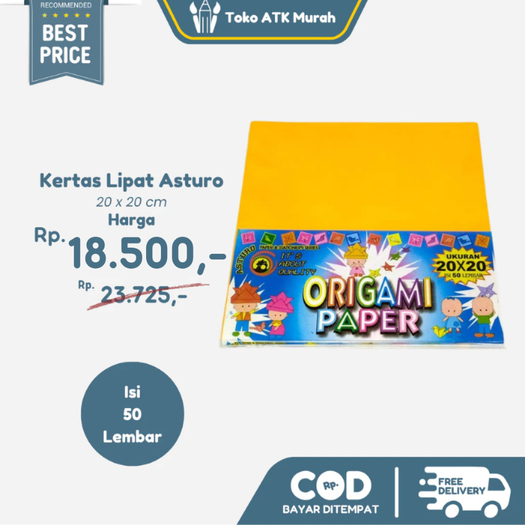 

Kertas Lipat Origami Asturo 20 x 20 cm isi 50 lembar