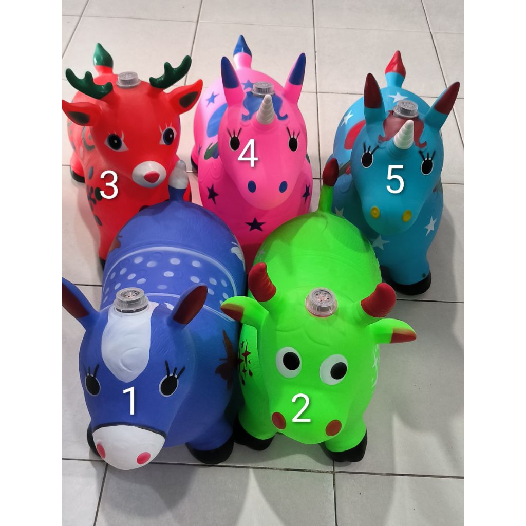 mainan kuda karet  sapi  ,rusa dan kuda poni ada musik juga