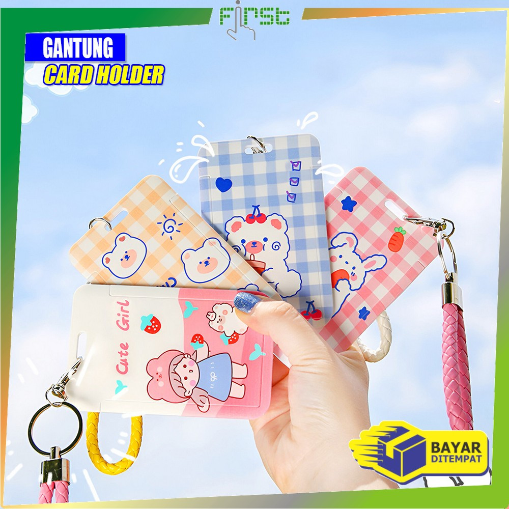 

EC FH-C1240 ID Card Holder Motif Karakter Lucu Pelindung Kartu Name Tag / Tempat Kartu Akses Kantor MRT Busway E-Money Flazz Lanyard