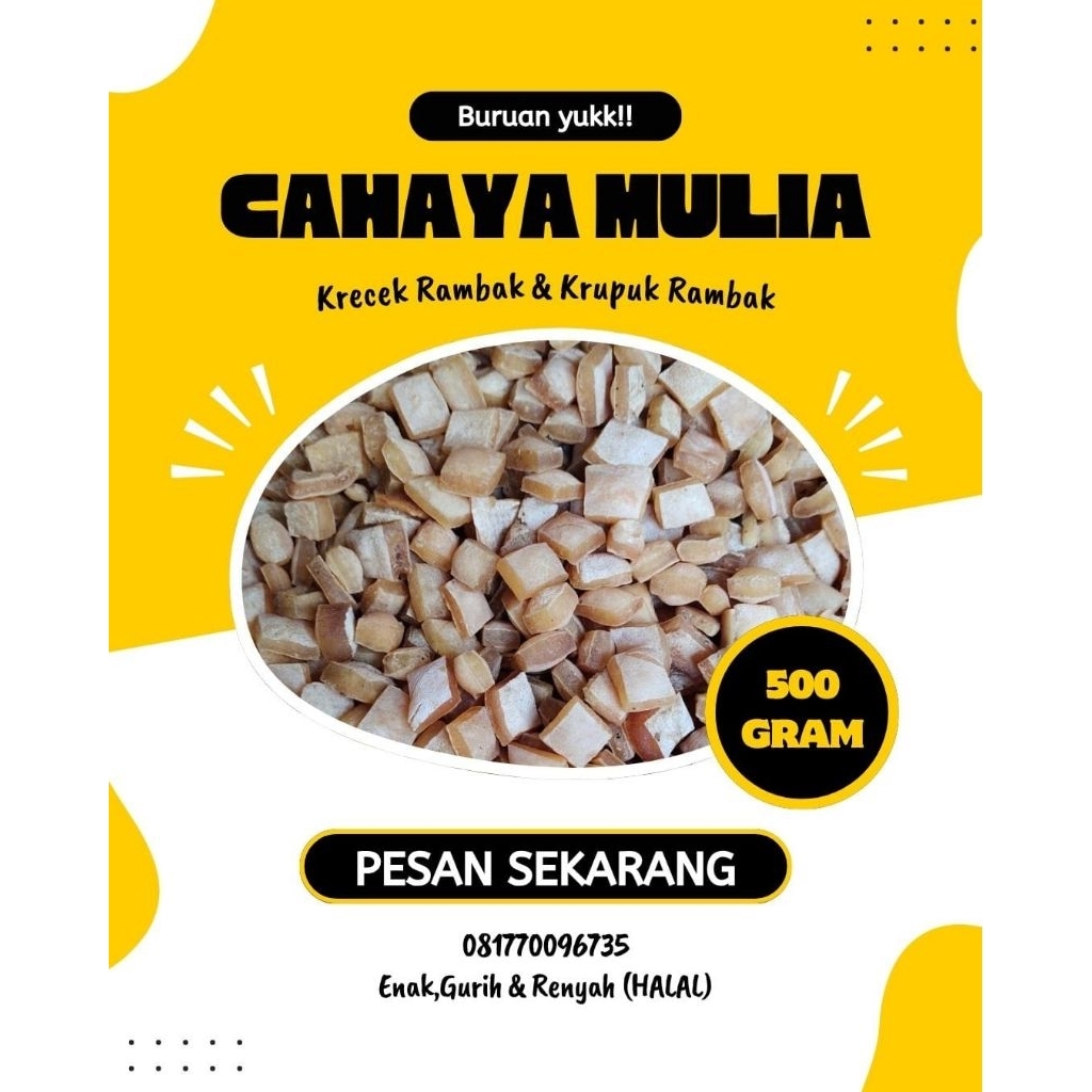 

Krecek Rambak Kulit Sapi 500 gram (kotak)