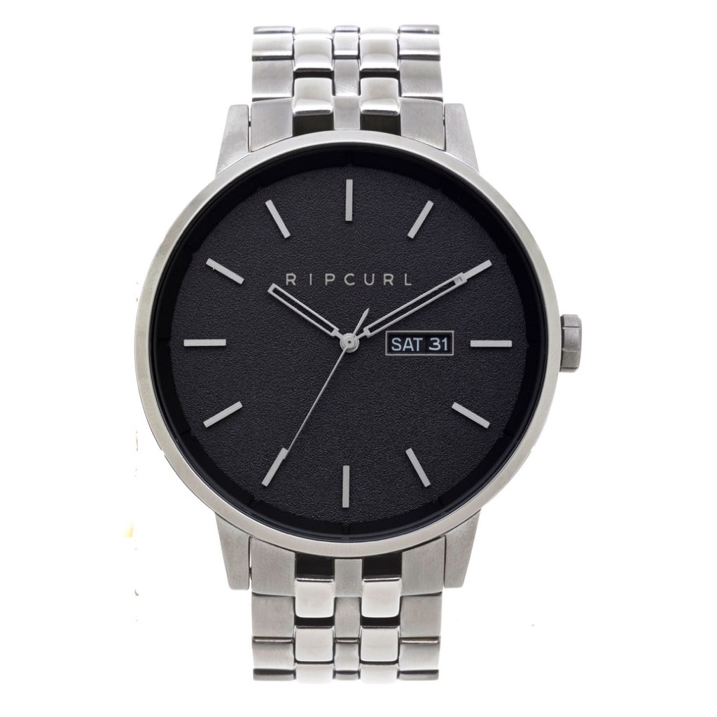 Jam tangan ripcurl Detroit Silver Stainless Steel Watch - Black