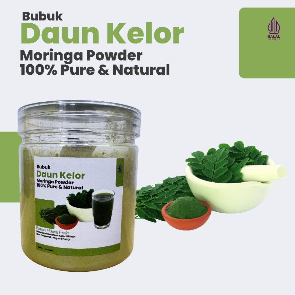 

Daun Kelor Bubuk Moringa Bubuk 200 gram Pure Natural Organik