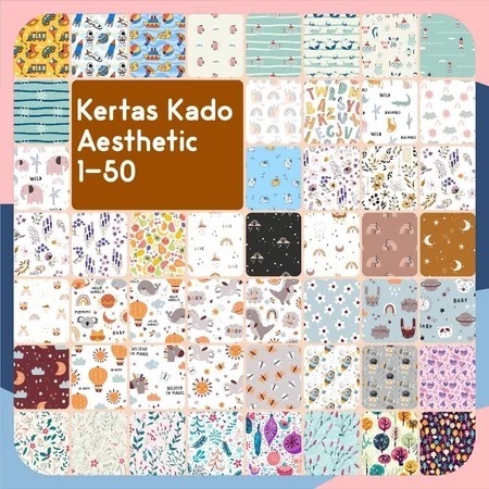 

Ulang Tahun Kertas Kado Aesthetic A3+ Premium Aesthetic Gift Wrap Paper, Series Bungkus Kado