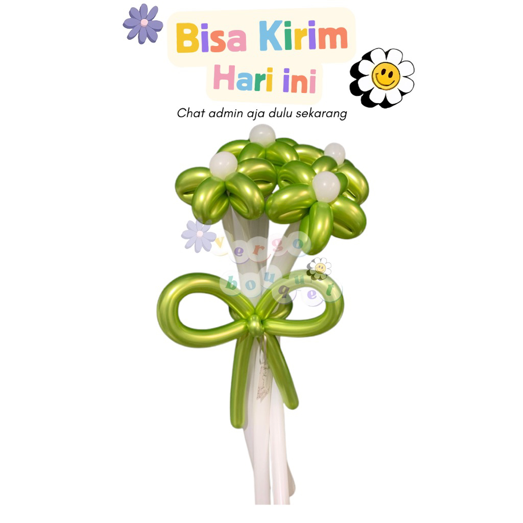 Vergo.bouquet | Bouquet Balon 4 TANGKAI 4 BUNGA | Bouquet Balon Wisuda Foil Ulang Tahun Bouquet Ball