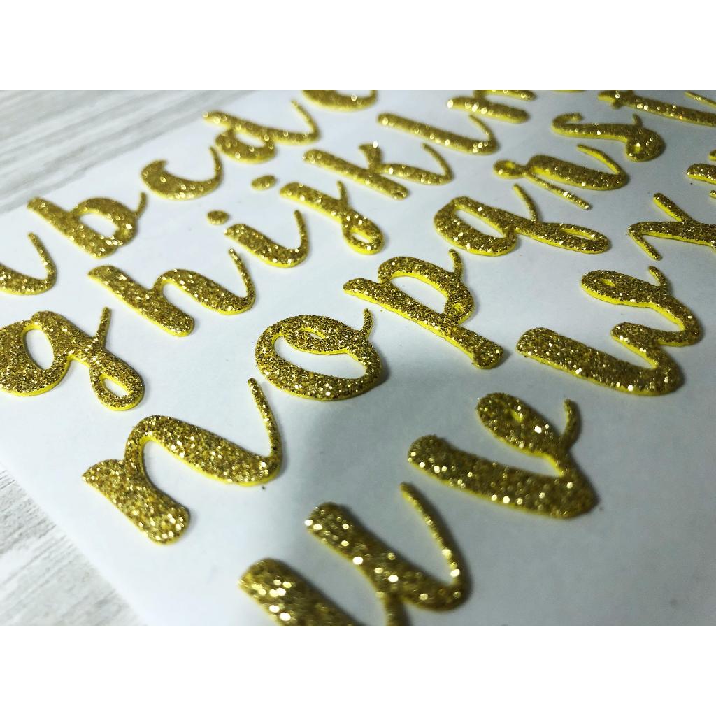 

Stiker Huruf dan Angka Gliter Foam Foil Sticker Glitter