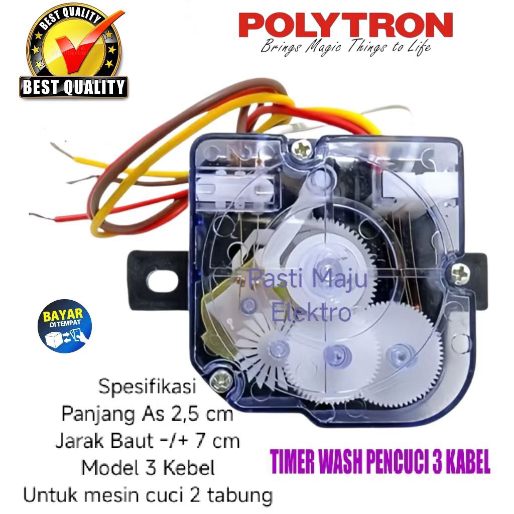 Timer Wash Mesin Cuci Polytron 2 Tabung 3 Kabel  – Timer Pencuci Polytron 3 Kabel)