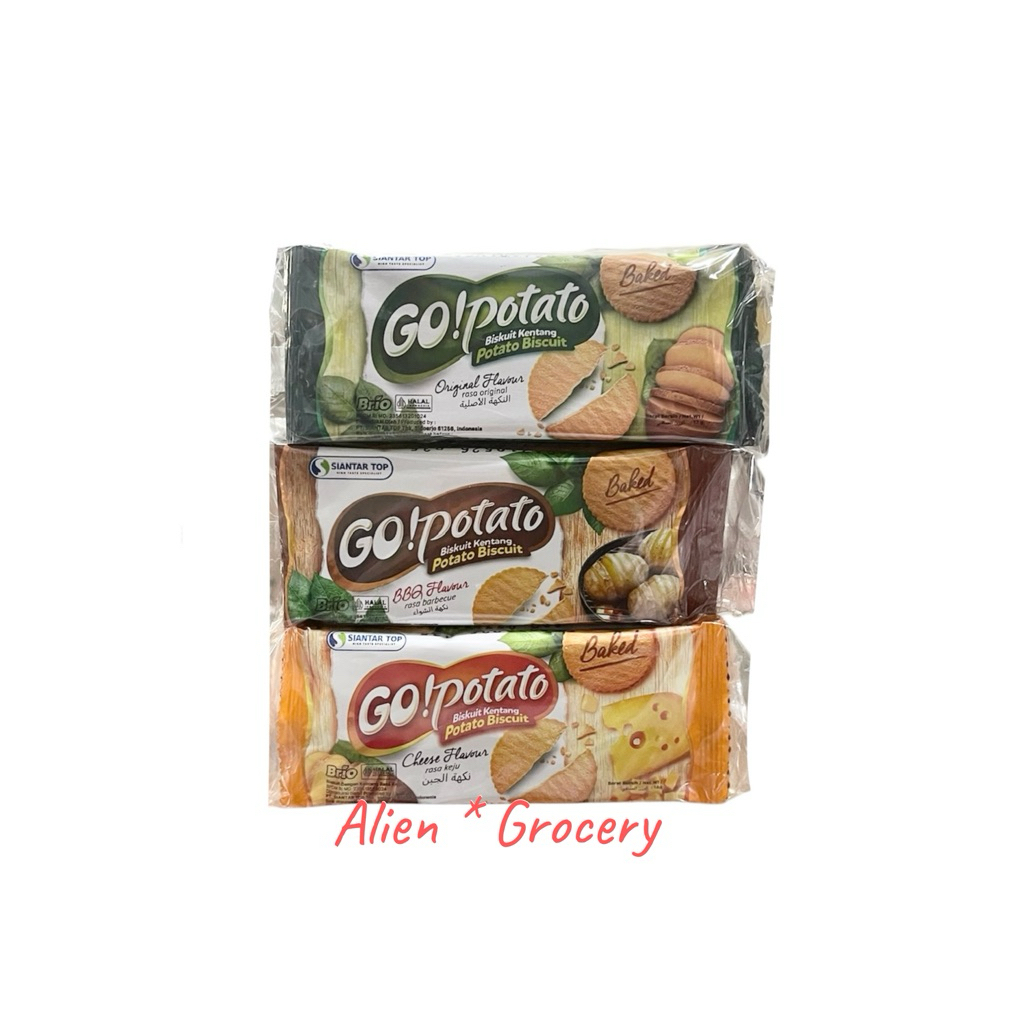 

GO POTATO Biskuit Kentang Tipis Original BBQ Cheese Isi 10pcs