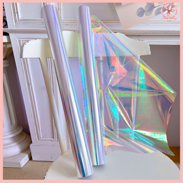 

Roll 10 Meter Kertas Buket Bunga Hologram Transparan Flower Wrapping Roll Hologram ROLL01