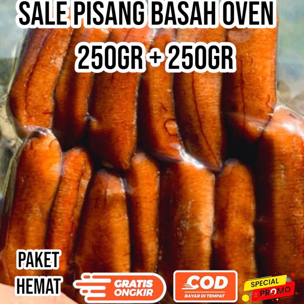 

PAKET HEMAT BUNDLE sale pisang basah oven asap Kemasan 250gr + 250gr Manis alami