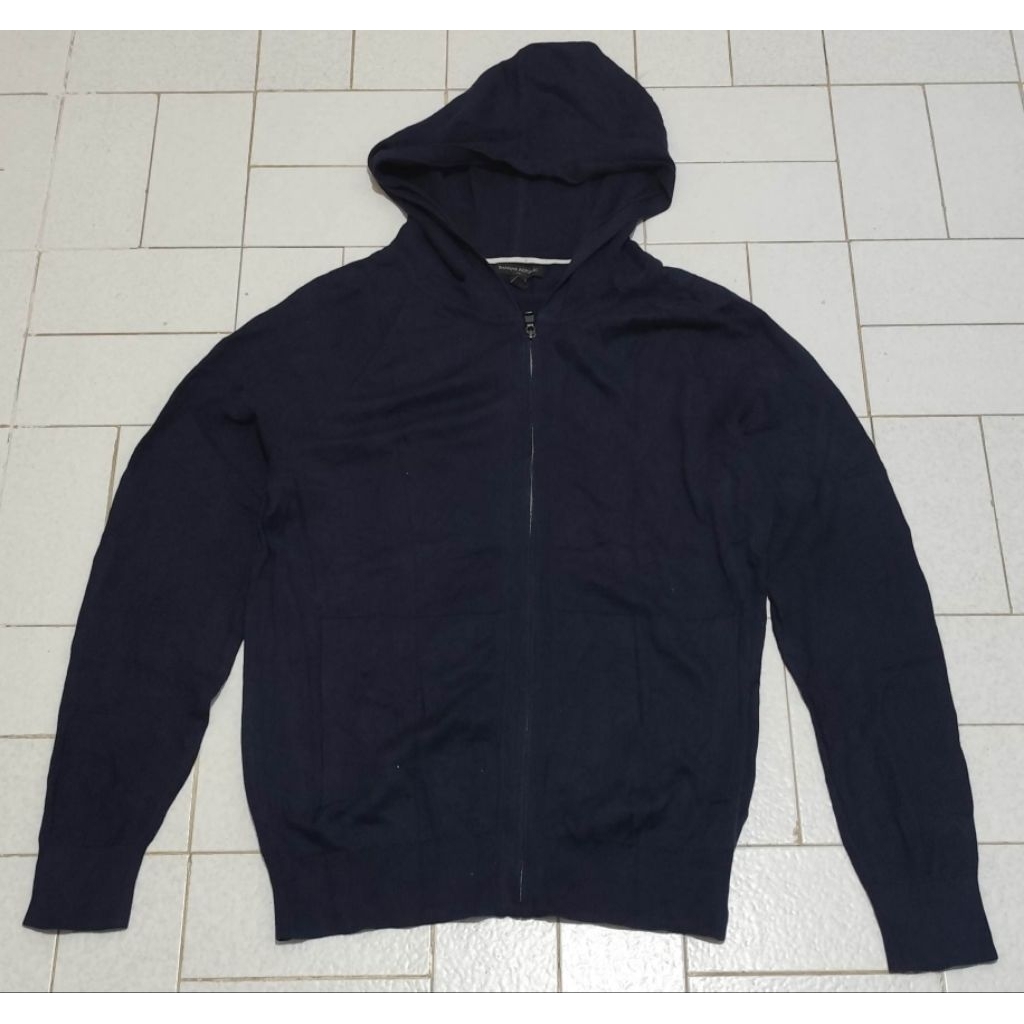 Jaket Casual Hoodie Zipper Cardigan Banana Republic Navy